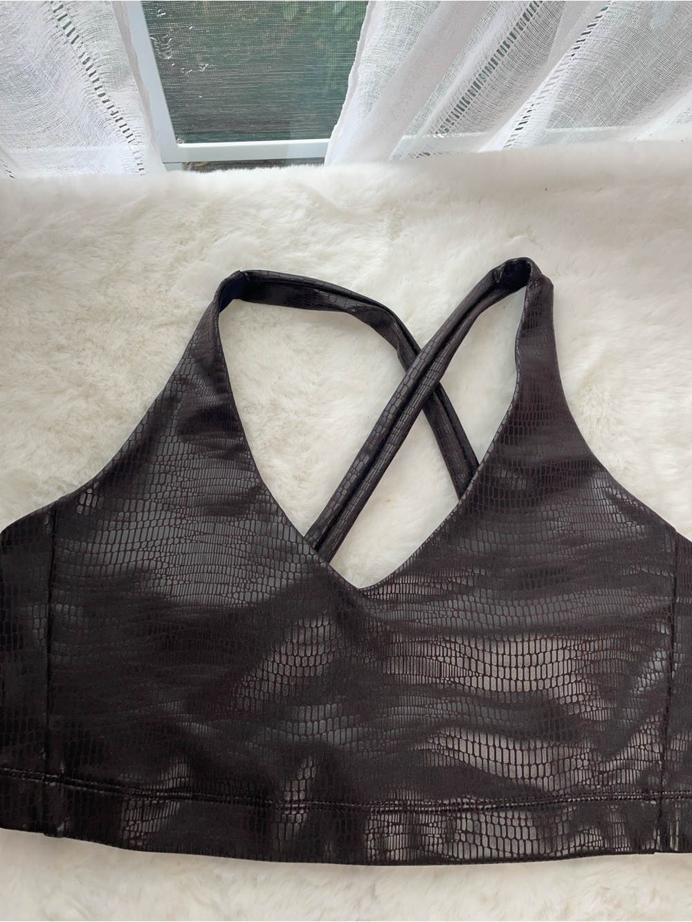 Carbon38 Brown Crocodile Sports Bra